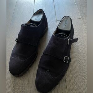 Massimo Dutti double monk strap seude shoes